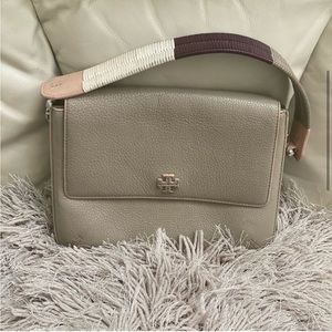 Tory Burch Taupe Leather Shoulder Bag